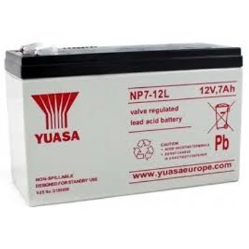 Zselés ólomakkumulátor 12V 7Ah  Yuasa NP7-12 L                                                                