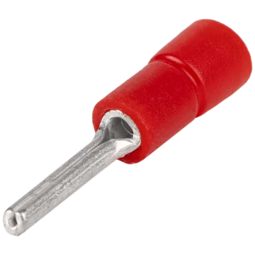 Szigetelt csapos saru, ónozott elektrolitréz, piros 1,5mm2, (l1=12mm, d1=1,8mm), PVC PCS