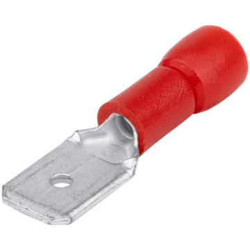 Szigetelt rátolható csatlakozó csap, sárgaréz, piros PCS5
