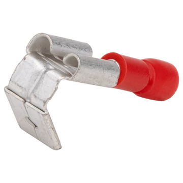 Szigetelt rátolható csatlakozó csap+hüvely, sárgaréz, piros PCSE