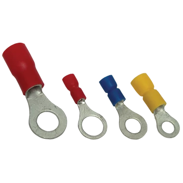 Szigetelt szemes saru, ónozott elektrolitréz, piros 35mm2, M10, (d1=9,4mm, d2=10,5mm), PVC PSZ35-10