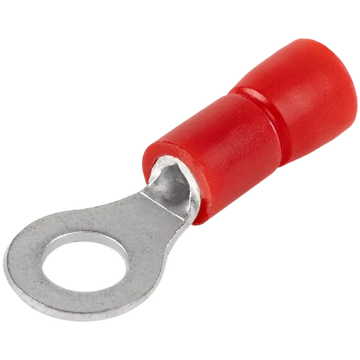 Szigetelt szemes saru, ónozott elektrolitréz, piros 1,5mm2, M5, (d1=1,7mm, d2=5,3mm),PVC PSZ5