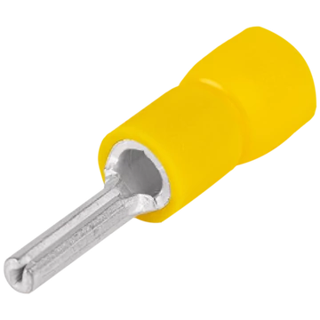 Szigetelt csapos saru, ónozott elektrolitréz, sárga 6mm2, (l1=13mm, d1=3,5mm), PVC SCS