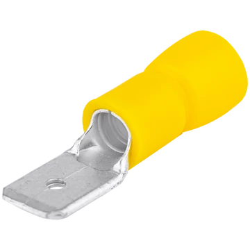 Szigetelt rátolható csatlakozó csap, sárgaréz, sárga SCS6