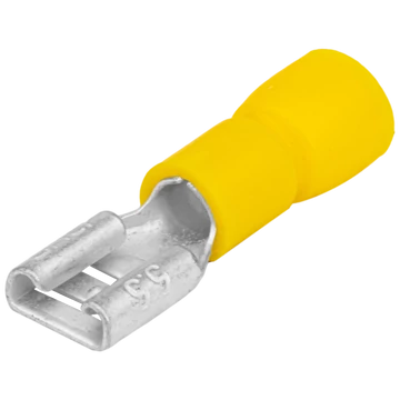 Szigetelt rátolható csatlakozó hüvely, sárgaréz, sárga SCSH6