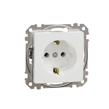 SEDNA DESIGN 2P+F csatlakozóaljzat, csavaros bekötés, 16A, fehér SDD111025
