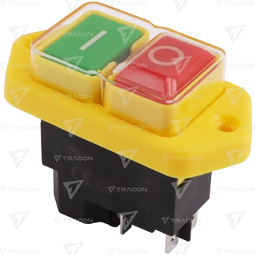 Relés biztonsági kapcsoló, csavarozható, sárga kerettel SSTM-04 Tracon