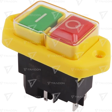 Relés biztonsági kapcsoló, csavarozható, sárga kerettel SSTM-045 Tracon