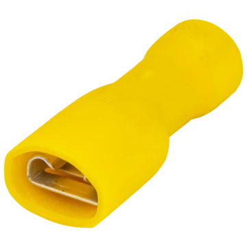 Teljes szigetelésű rátolható csatl. hüvely, sárgaréz, sárga STCSH6