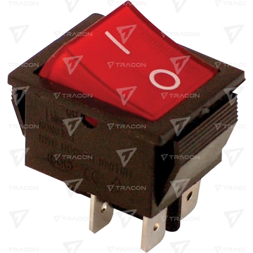 Készülékkapcsoló, BE-KI, 2p, világító, piros, 0-I felirattal TES-42 TRACON