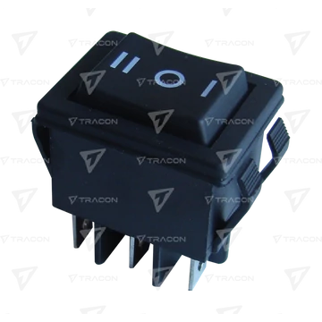 Készülékkapcsoló, VÁLTÓ, fekete, NYOMÓKAPCSOLÓ,  I-0-II felirat  TES-52-2  TRACON