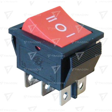 Készülékkapcsoló, háromállású, piros, I-0-II felirattal TES-52 TRACON