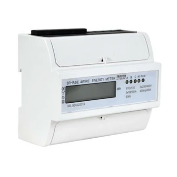 Digitális fogyasztásmérő, 3 fázisú almérő DIN sínre, 7 modul, 230V AC / 10(100)A TRACON TVOF37