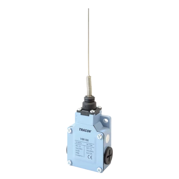 Helyzetkapcsoló, rugós-pálcás fémházas 1xNO+1xNC, 6A/230V AC-15, 0,3A/250V DC-13, IP66 VM106