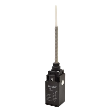 Helyzetkapcsoló, rugószáras (műanyag+acél) 1xNO+1xNC, 6A/230V AC-15, 0,3A/250V DC-13, IP65 VP171