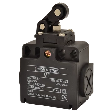 Helyzetkapcsoló, karos-görgős 1xNO+1xNC, 6A/230V AC-15, 0,3A/250V DC-13, IP65 VT121