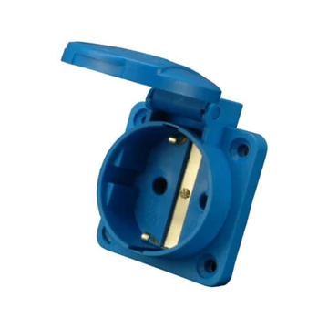 Beépíthető ipari csatlakozóaljzat dugalj 2P+F 230V 16A IP54 kék SEZ VZ 16S