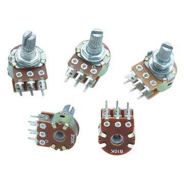 WH148 sztereo dual lineáris potméter 6x15mm-es fogazott tengellyel 10k