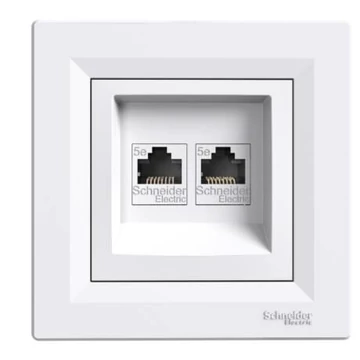 ASFORA 2xRJ45 Cat5e UTP aljzat, fehér eph4400121