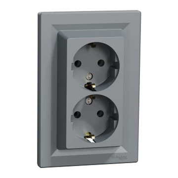 ASFORA 2x2P+F csatlakozóaljzat, csavaros, acél eph9900162