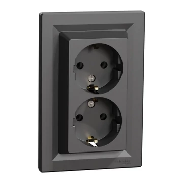 ASFORA 2x2P+F csatlakozóaljzat, csavaros, antracit eph9900171