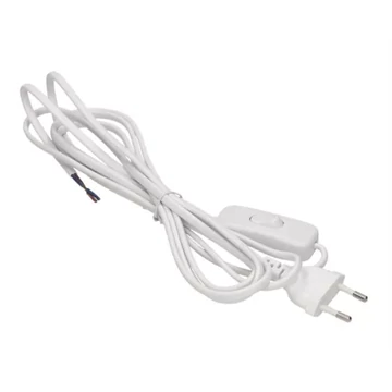 Hálózati szerelhető vezeték kapcsolóval 2m MTL 2x0,75 mm2 fehér