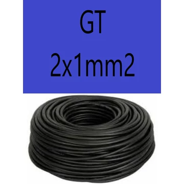 GT 2x1 fekete 300/500V gumikábel  H05RR-F 