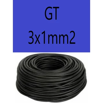 GT  3x1 fekete 300/500V gumikábel  H05RR-F 