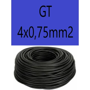 GT 4x0,75 fekete 300/500V gumikábel  H05RR-F 