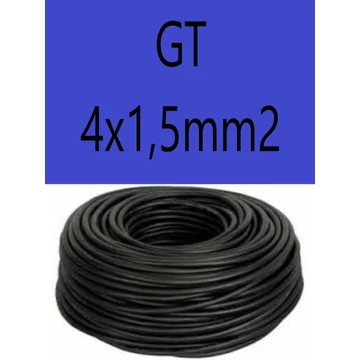 GT 4x1,5 fekete 300/500V gumikábel  H05RR-F 