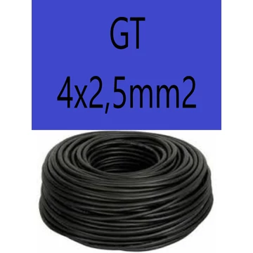 GT 4x2,5 fekete 300/500V gumikábel  H05RR-F 