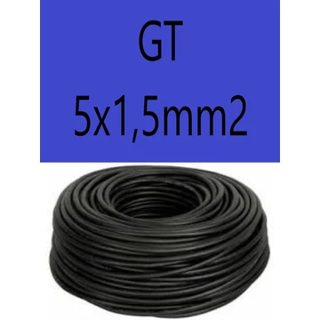 GT 5x1,5 fekete 300/500V gumikábel  H05RR-F 