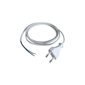 Hálózati szerelhető vezeték MTL 2x0,75mm2 fehér 1,5m EURO dugvillával H03VVH2-F 6777H