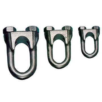 Sodronyszorító bilincs, U profil, acél+temperált öntvény d=19-22mm, M12 U22