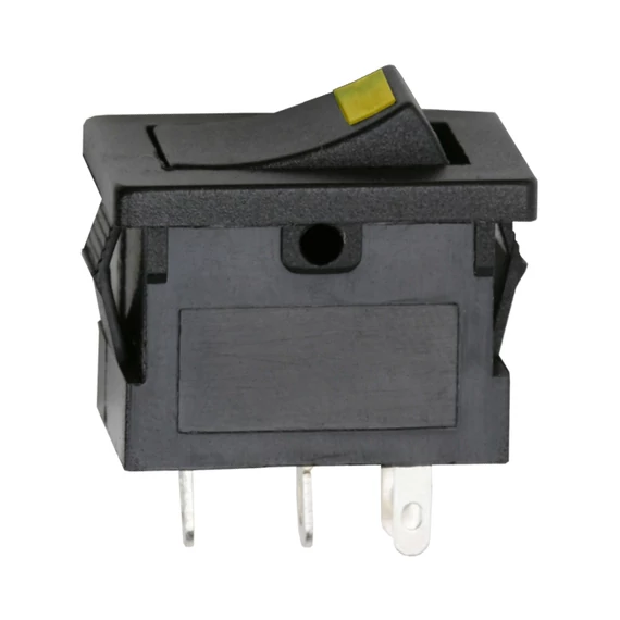 Billenő kapcsoló, 1 áramkör, 15 A - 12 V DC, OFF-ON, sárga LED-del 09027SA GLOBIZ