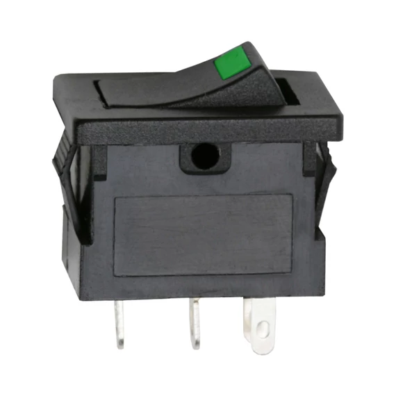 Billenő kapcsoló, 1 áramkör, 15 A - 12 V DC, OFF-ON, zöld LED-del 09027ZO GLOBIZ