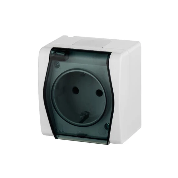 HERMES 2p+f dugalj füstös, átlátszó fedéllel IP44