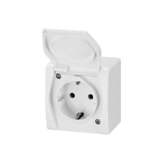 HERMES 2p+f dugalj teli fehér fedéllel IP44