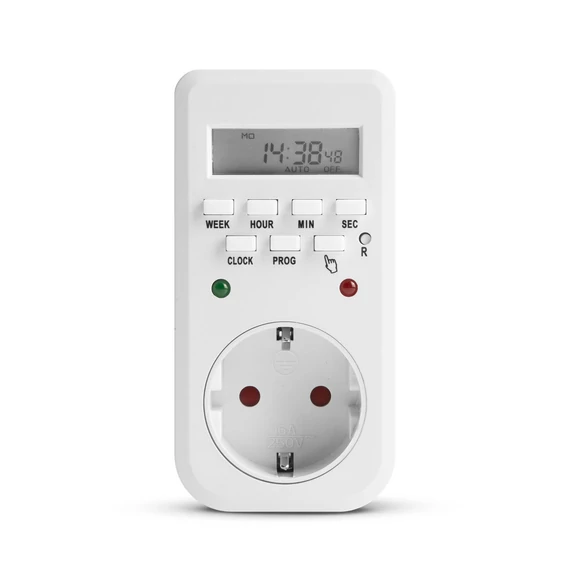 Digitális kapcsolóóra - visszajelző LED-del - 250V - 16A Delight 20298B