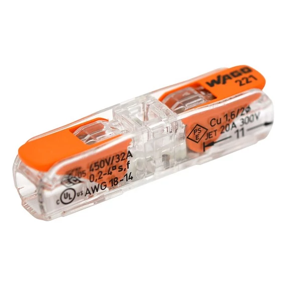 WAGO Inline 1-es oldható vezeték összekötő max. 4 mm2 221-2411
