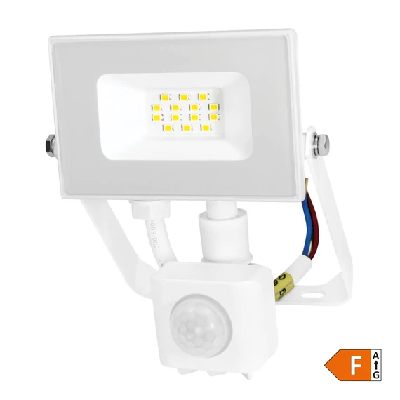COMMEL led reflektor. 10w. 4000k. 1400lm. ip44. mozgásérzékelővel. fehér                                      