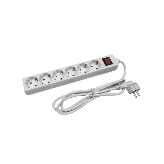 Anco 6-os asztali hálózati elosztó kapcsolóval 1,4m H05VV-F 3x1,0mm2 321156