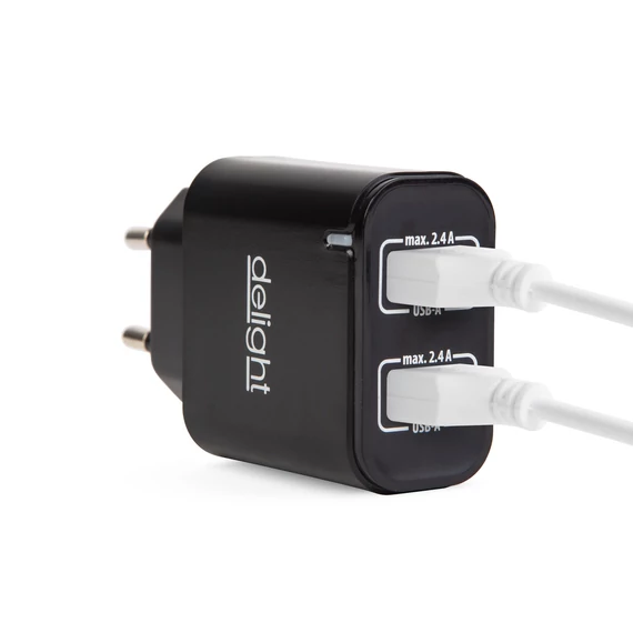 USB Hálózati adapter 5V, 2.1A, 55045-2BK Delight
