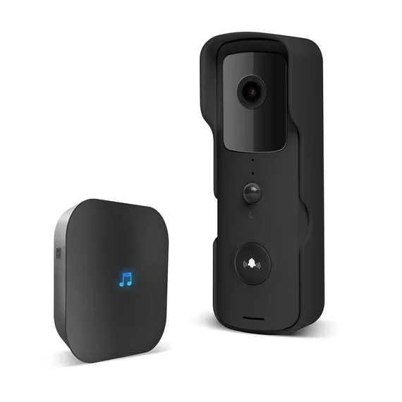 Smart Wi-Fi-s videó kaputelefon szett - akkumulátoros - MicroSD, FHD, PIR - fekete Delight 55386BK