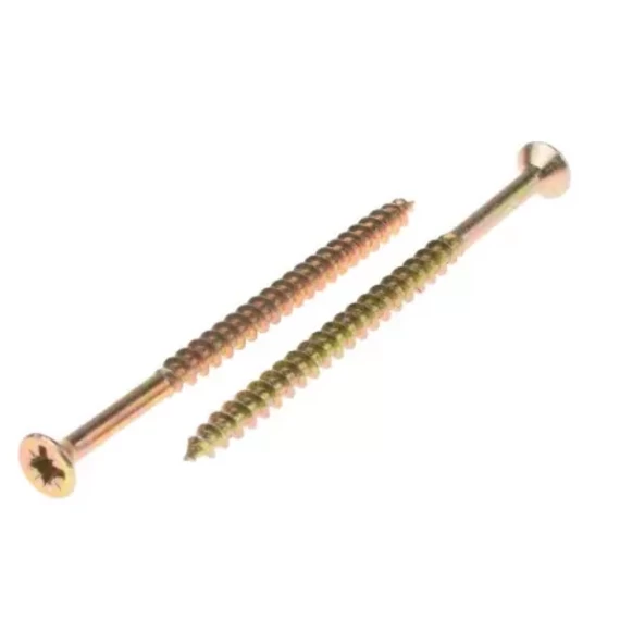 Süllyesztett fejű forgácslapcsavar, részmenetes, PZ, sárgára passz., 5x80 /48