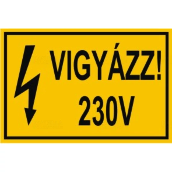 Öntapadó matrica 60x100mm VIGYÁZZ 230V !