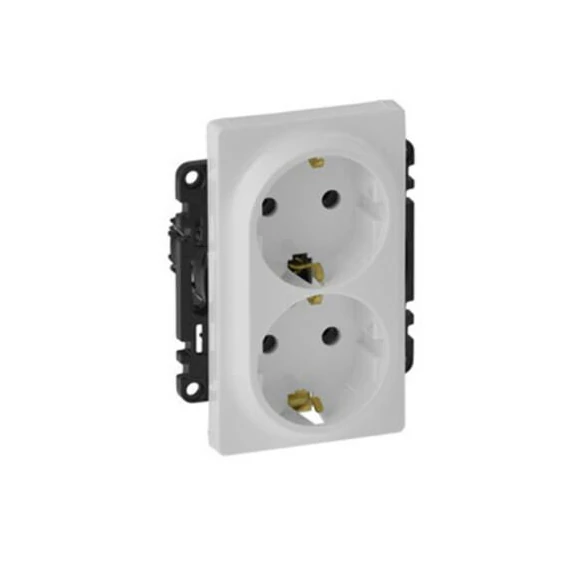 Legrand Valena Life 2x2p+f dupla dugalj csatlakozóaljzat gyermekvédelemmel fehér 753126