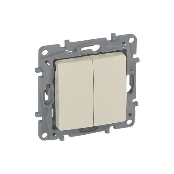 Legrand Niloé 106+6 kettős váltókapcsoló körömmel bézs 764602