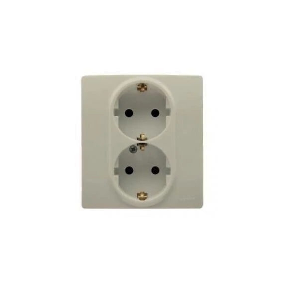 Legrand Niloé 2x2P+F dupla csatlakozóaljzat dugalj süllyeztett bézs 764634