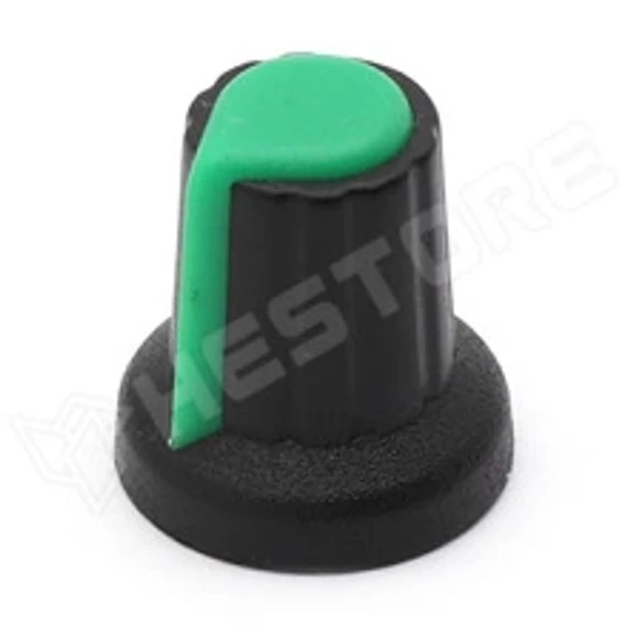 Forgatógomb, 6mm, zöld AS-KNOB-G